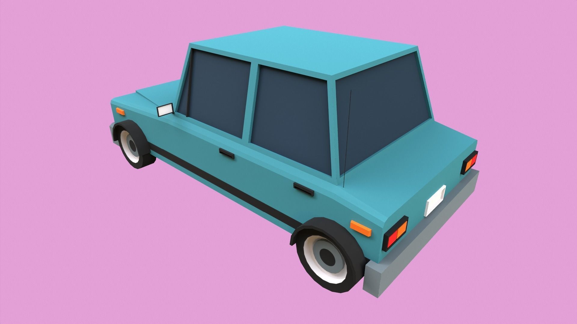 Lowpoly Car Low-poly 3D model_3