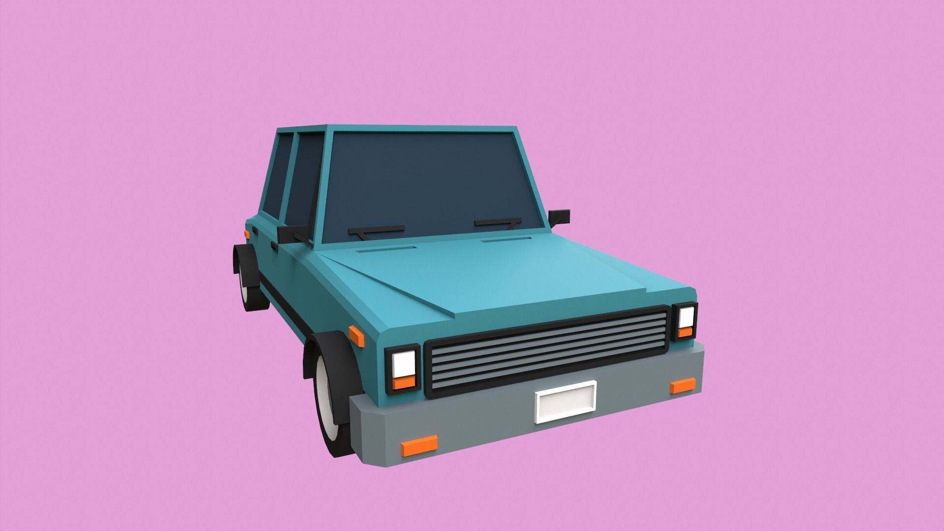 Lowpoly Car Low-poly 3D model_4