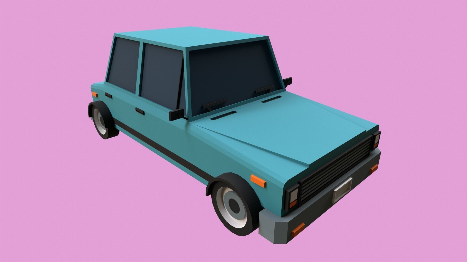 Lowpoly Car Low-poly 3D model_1