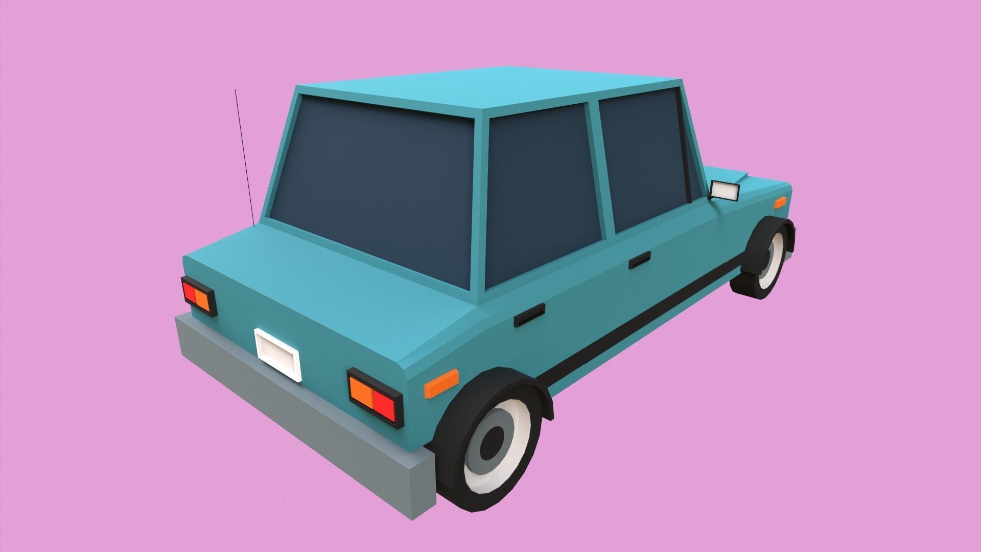 Lowpoly Car Low-poly 3D model_2