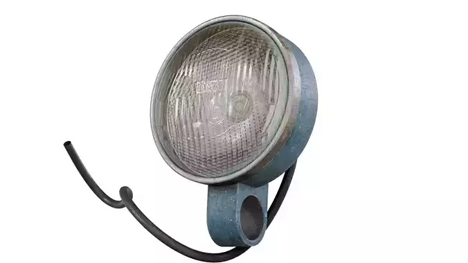 Vintage Industrial Headlight   Game Ready 3D Model  PBR Textured