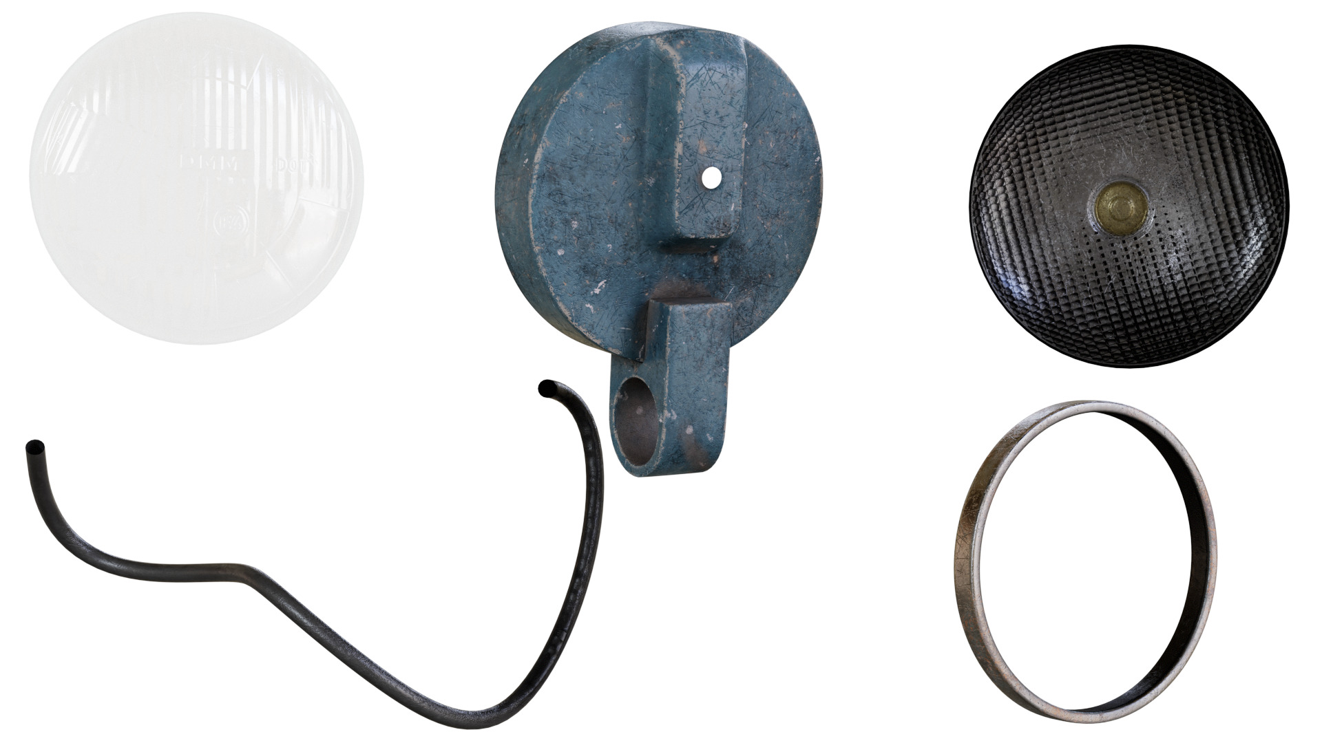 Vintage Industrial Headlight   Game Ready 3D Model  PBR Textured Low-poly 3D model_7