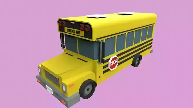 Lowpoly School Bus