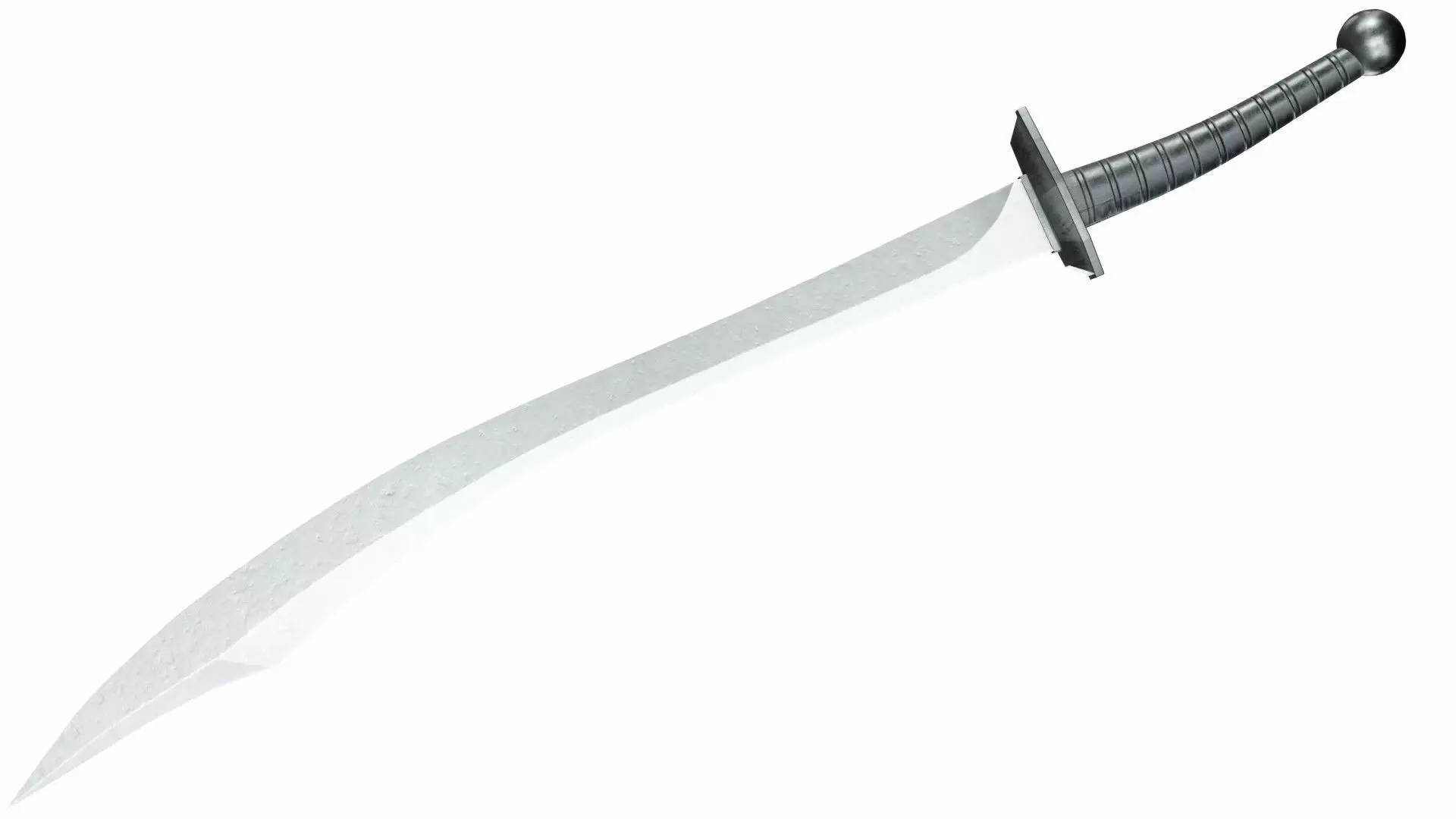 Curved sword 16 Low-poly 3D model_0