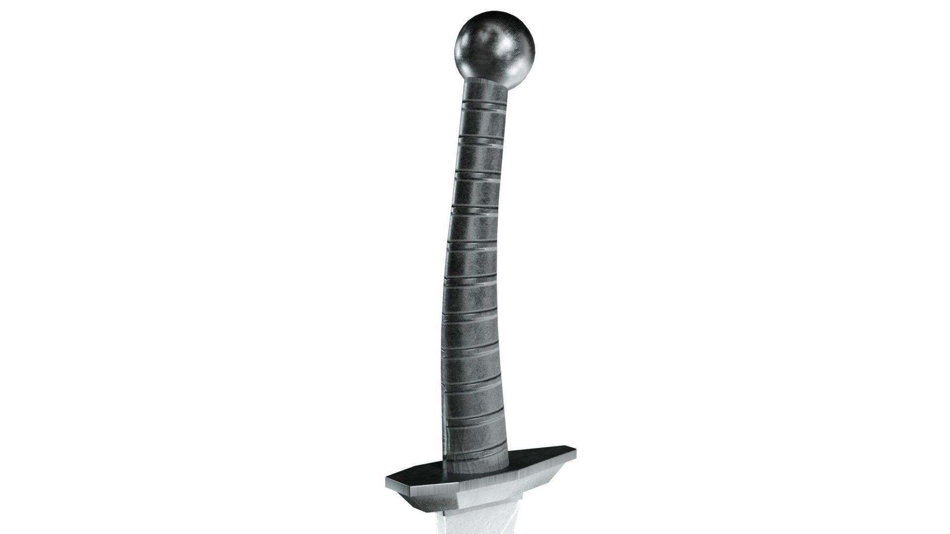 Curved sword 16 Low-poly 3D model_3