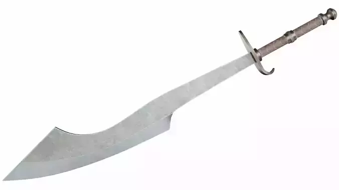 Curved sword 17 Low-poly 3D model