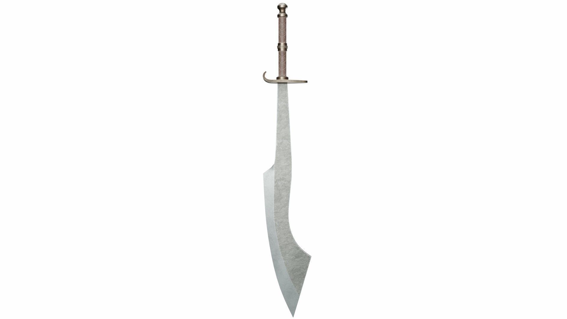 Curved sword 17 Low-poly 3D model_1