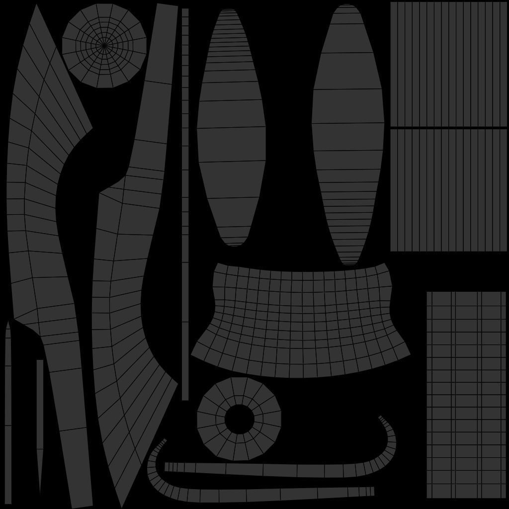 Curved sword 17 Low-poly 3D model_7