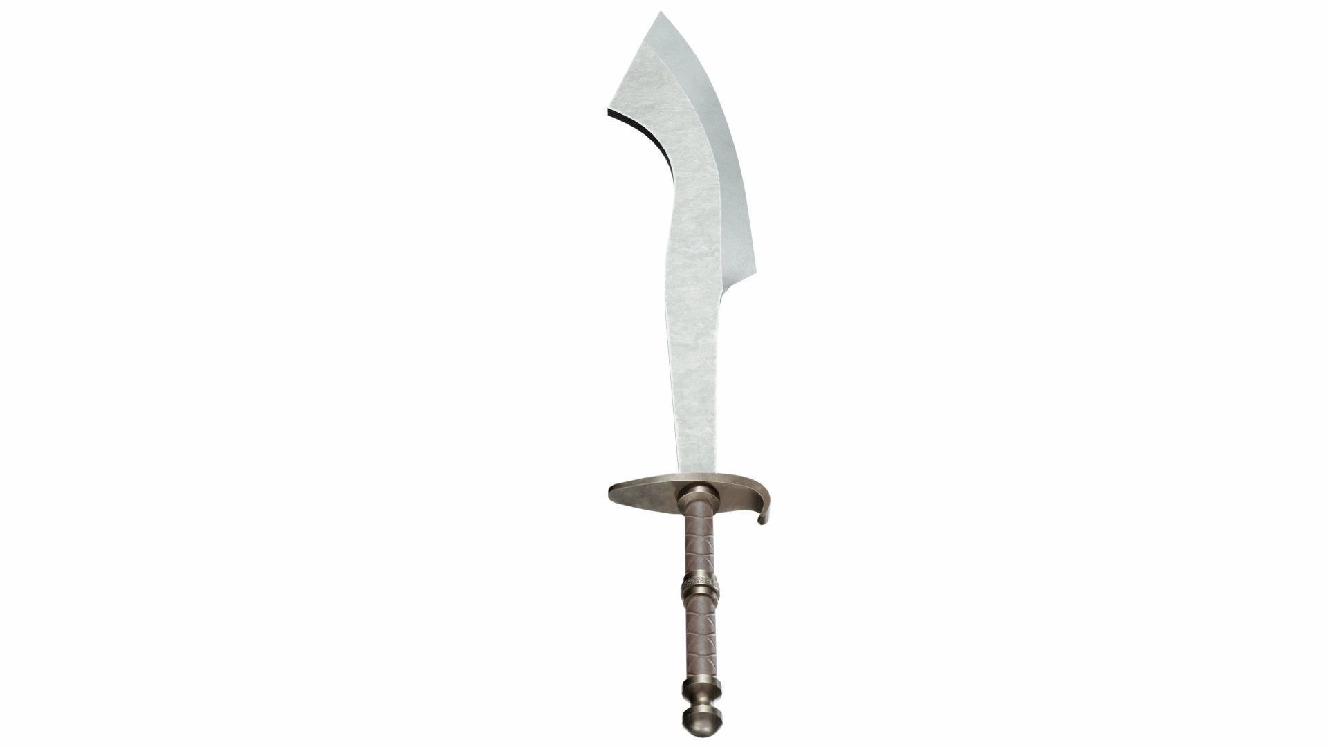 Curved sword 17 Low-poly 3D model_4