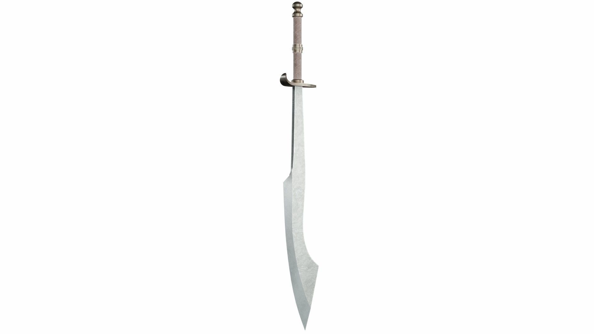 Curved sword 17 Low-poly 3D model_2
