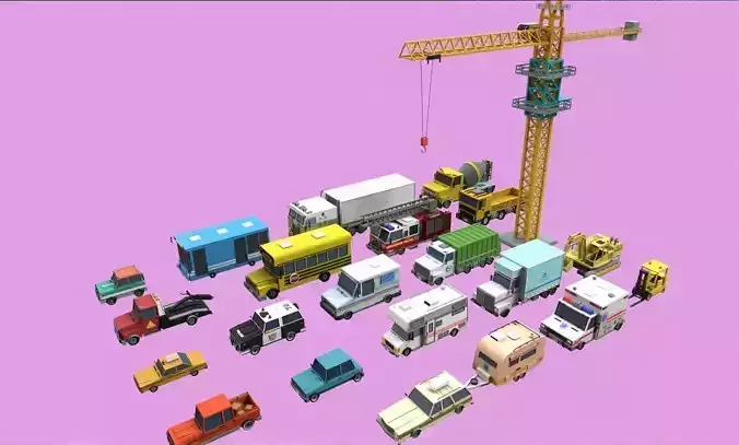 Lowpoly Cars City Pack