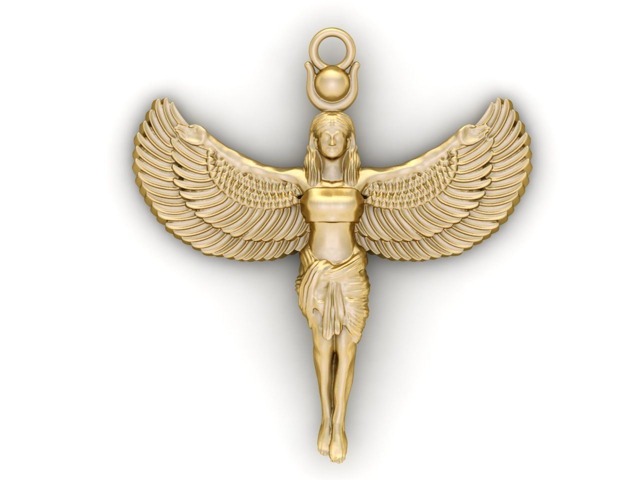 Egyptian Goddess Isis Statue Pendant 3D Model for Jewelry 3D print model_4