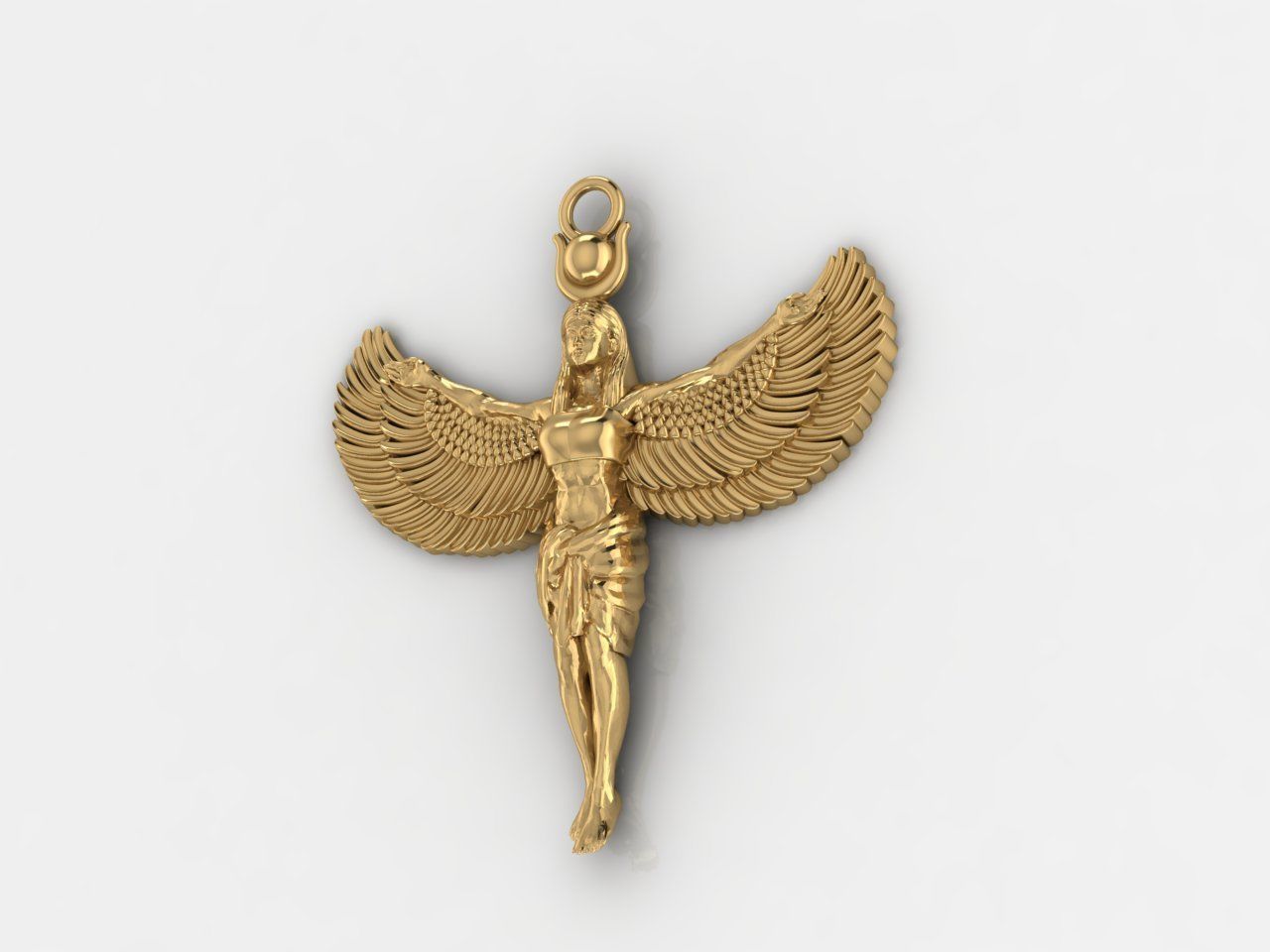 Egyptian Goddess Isis Statue Pendant 3D Model for Jewelry 3D print model_6