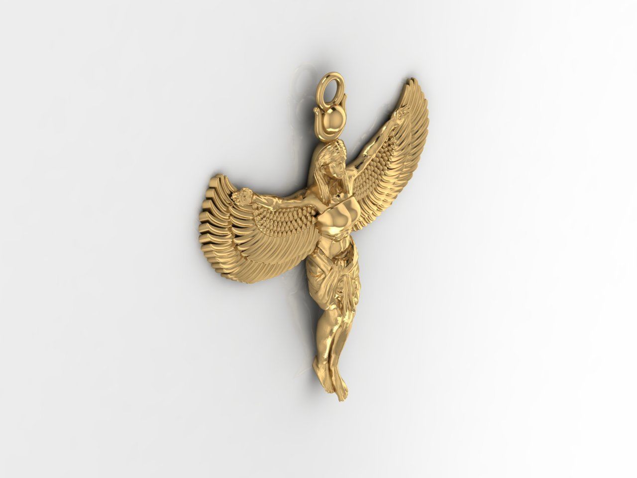 Egyptian Goddess Isis Statue Pendant 3D Model for Jewelry 3D print model_5