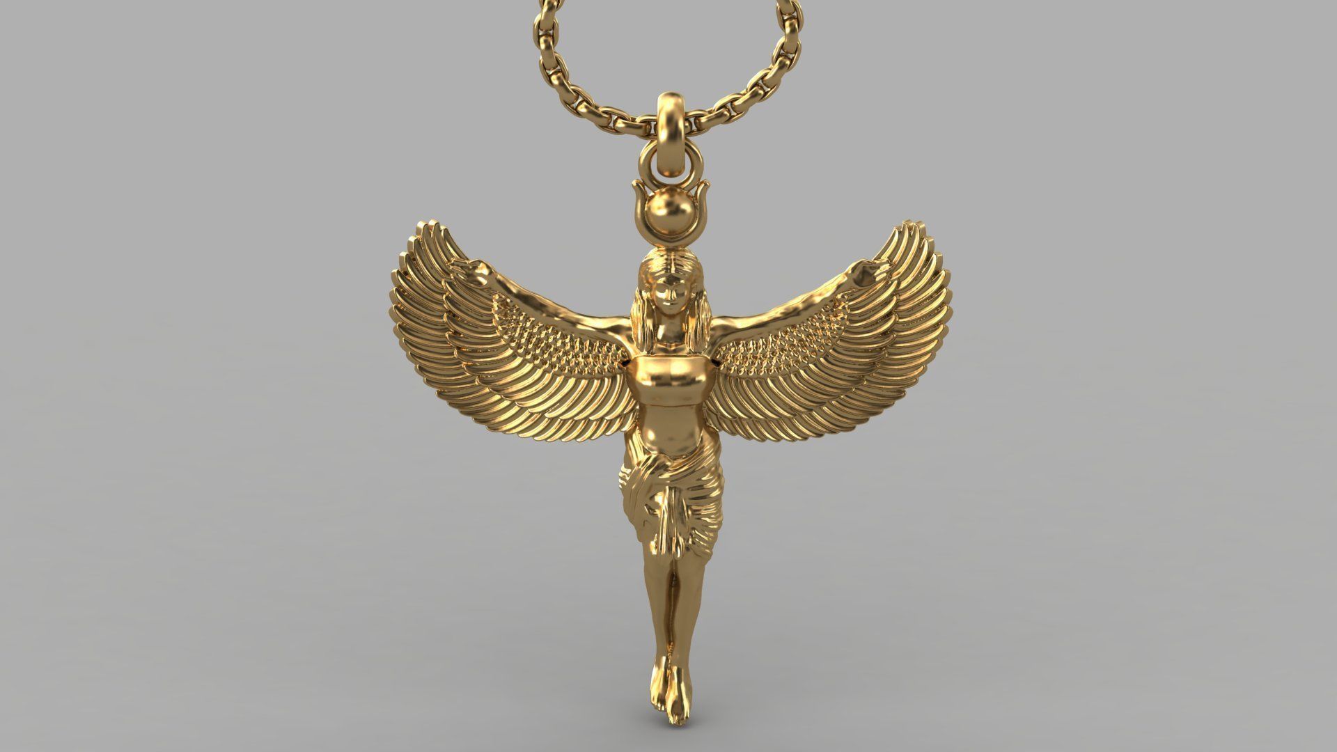 Egyptian Goddess Isis Statue Pendant 3D Model for Jewelry 3D print model_0