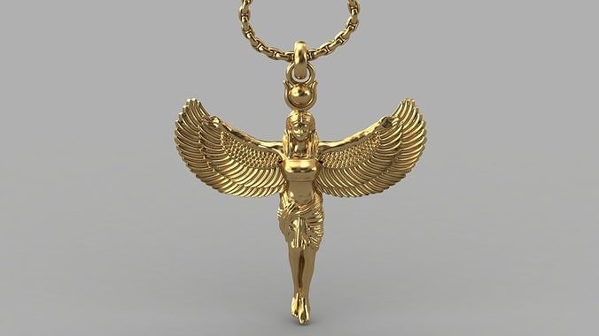 Egyptian Goddess Isis Statue Pendant 3D Model for Jewelry 3D print model
