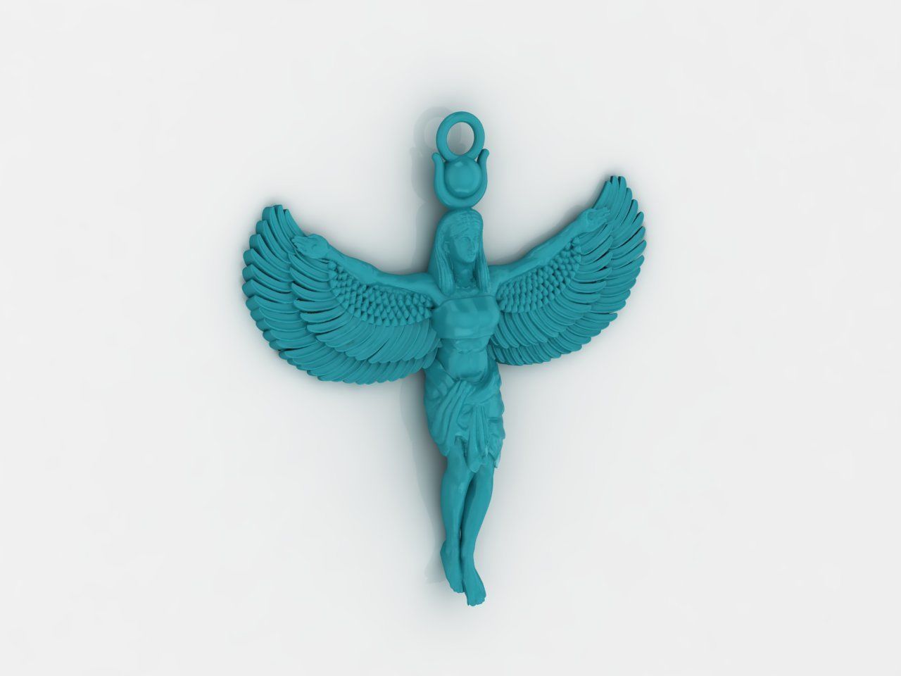 Egyptian Goddess Isis Statue Pendant 3D Model for Jewelry 3D print model_15