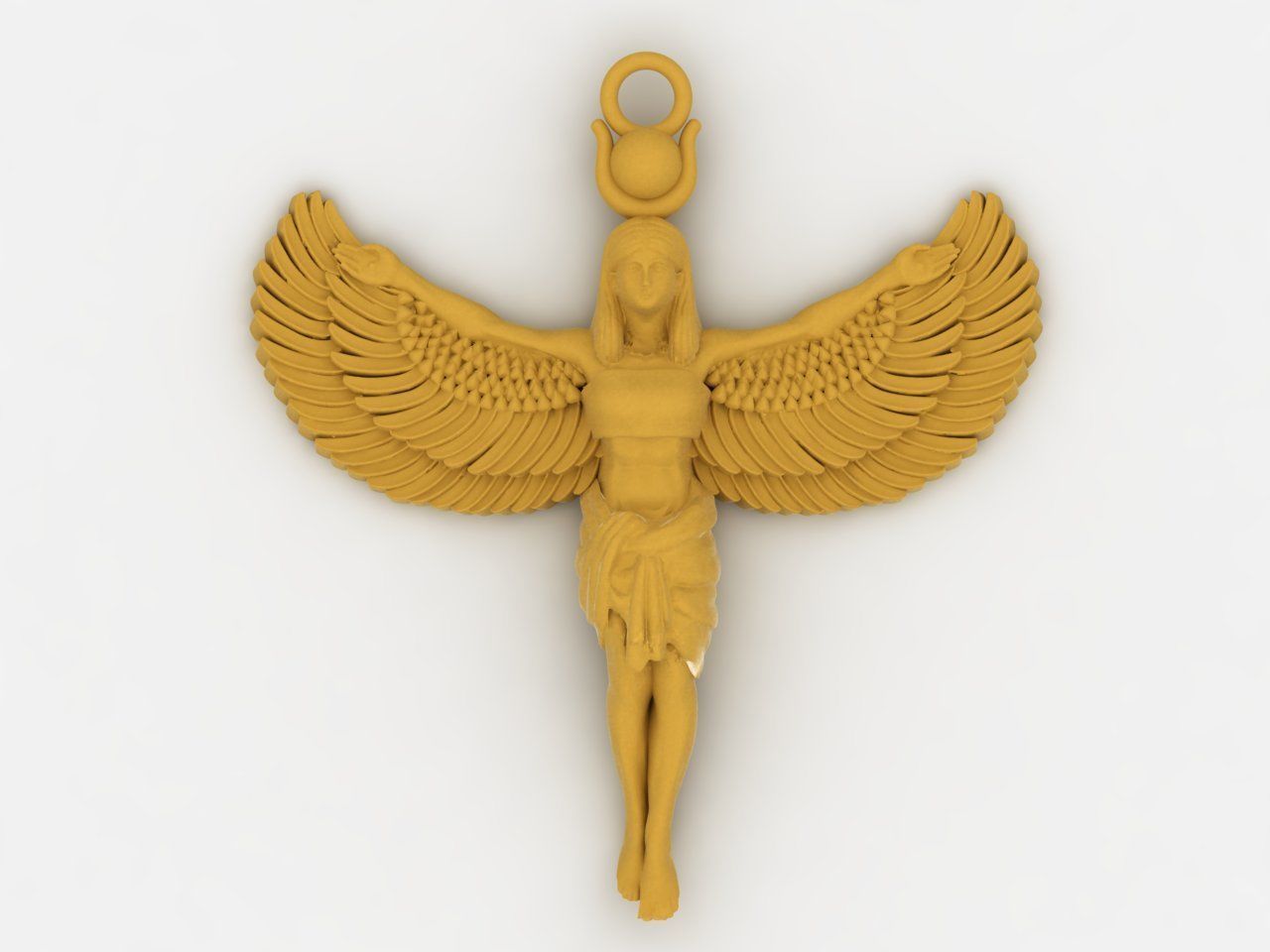 Egyptian Goddess Isis Statue Pendant 3D Model for Jewelry 3D print model_14