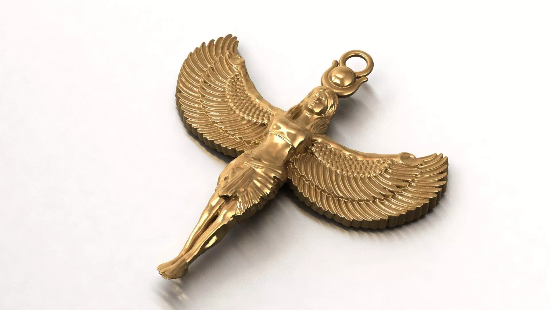 Egyptian Goddess Isis Statue Pendant 3D Model for Jewelry 3D print model_2