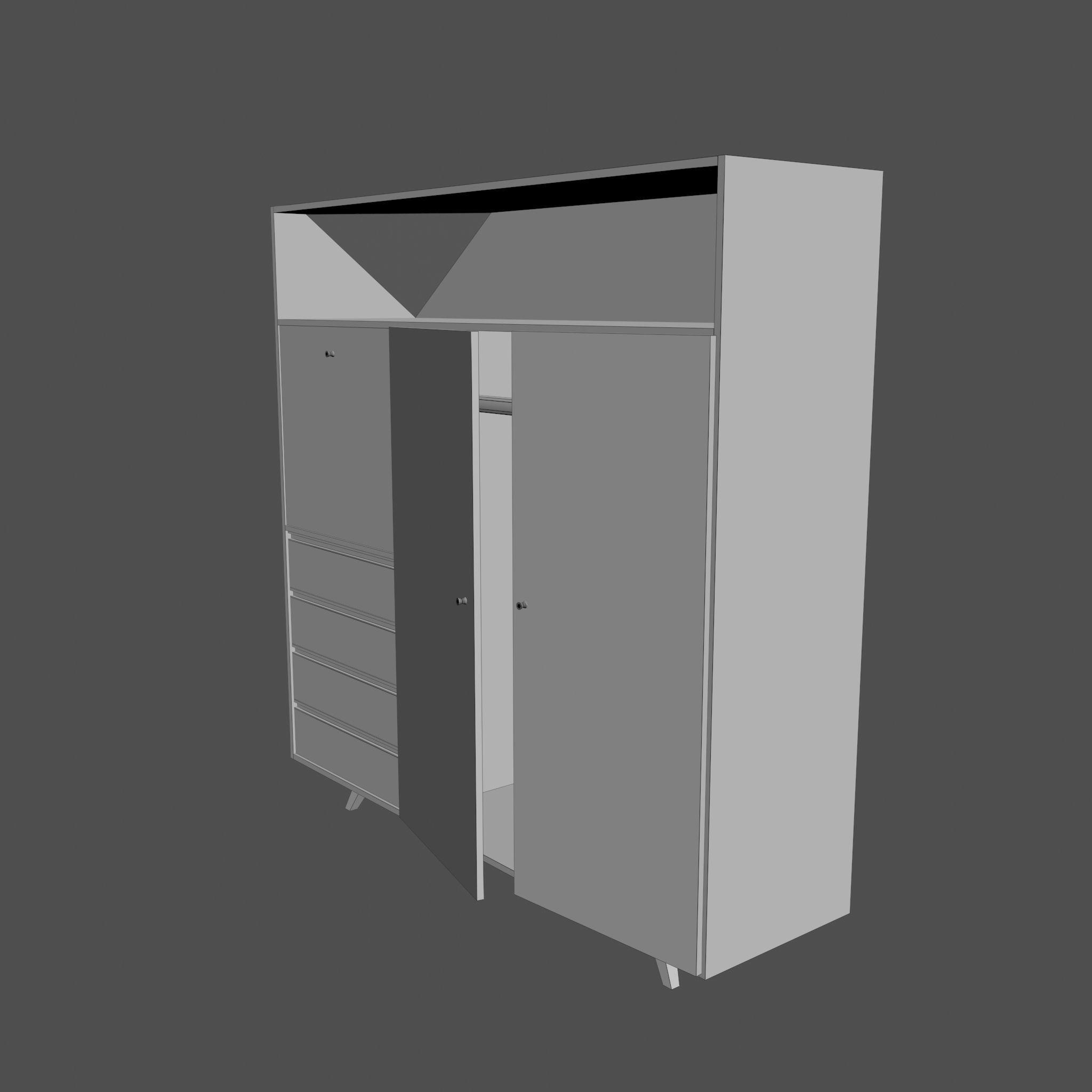 Old dirt closet Low-poly 3D model_11