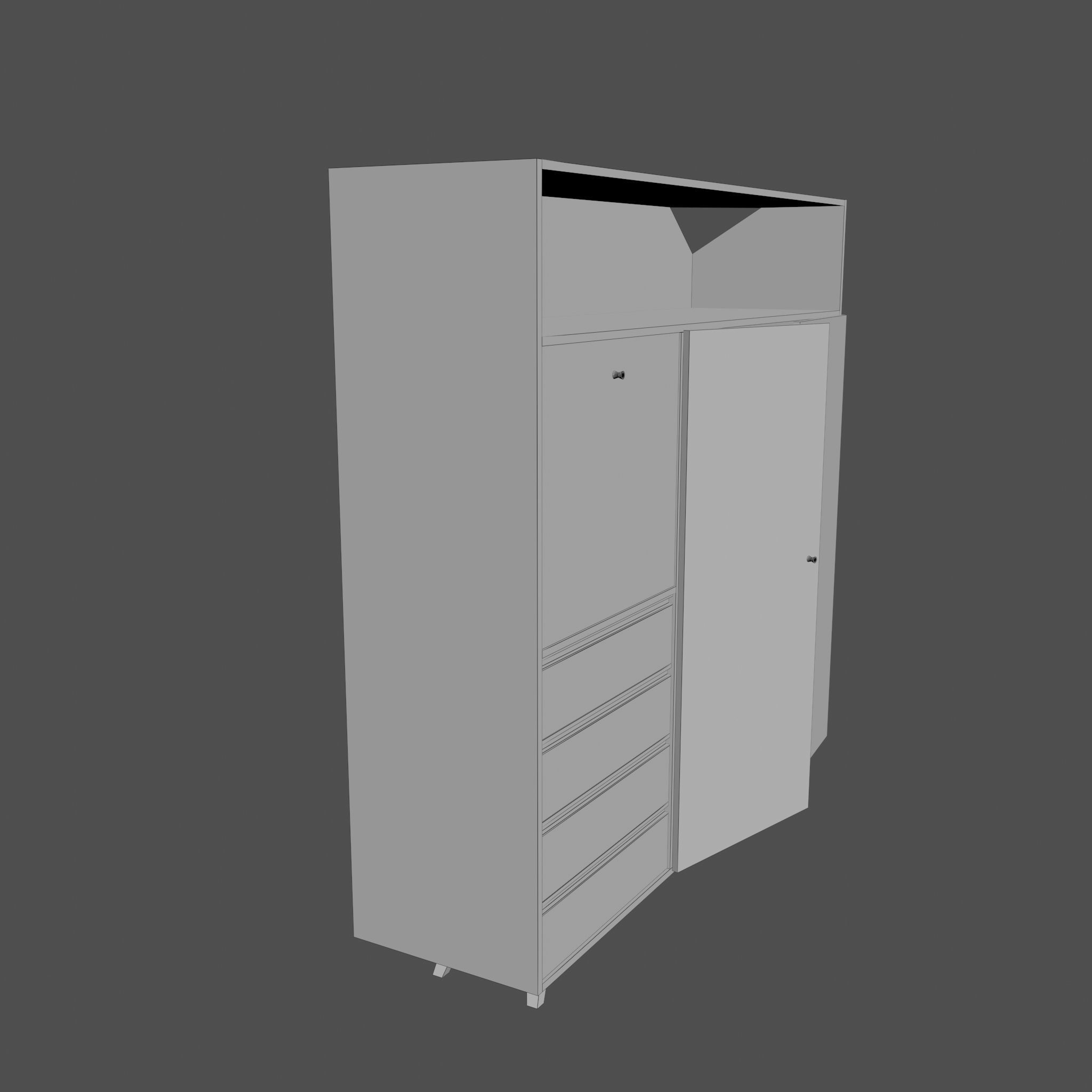Old dirt closet Low-poly 3D model_13