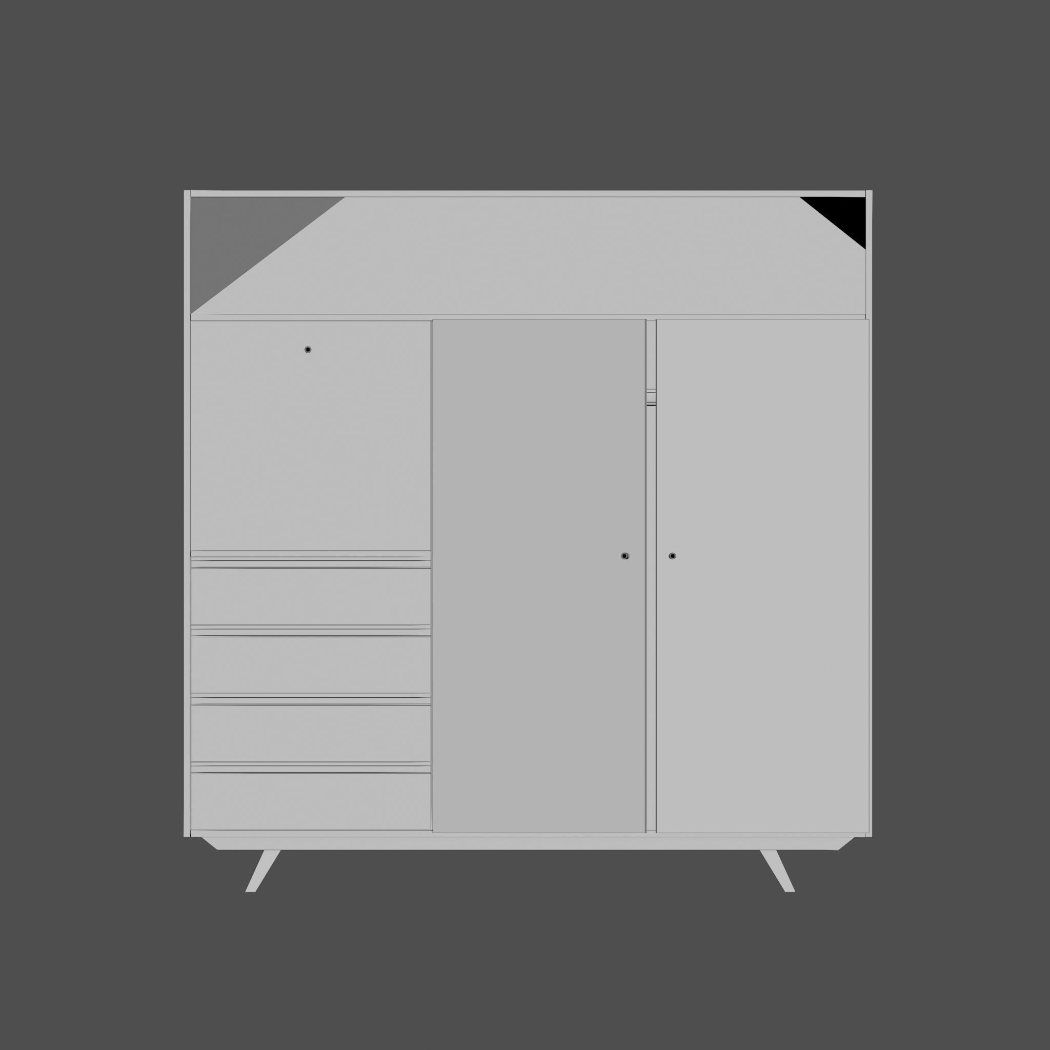 Old dirt closet Low-poly 3D model_14