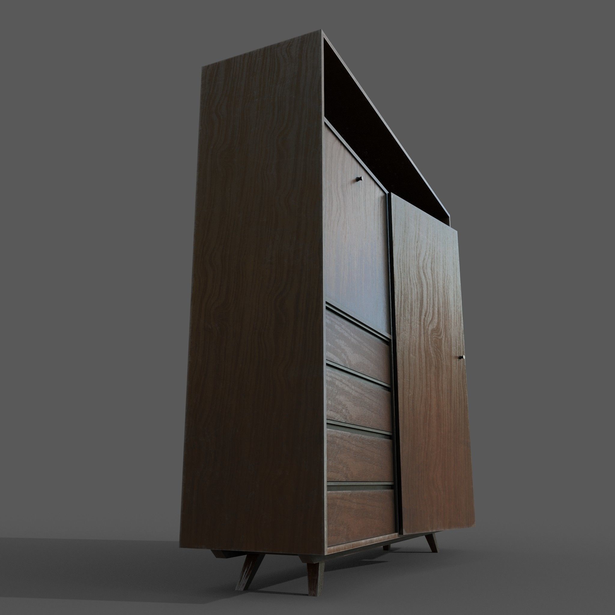 Old dirt closet Low-poly 3D model_5