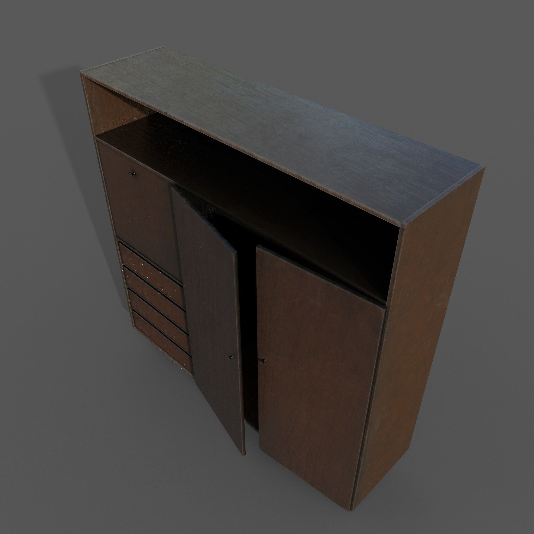 Old dirt closet Low-poly 3D model_2