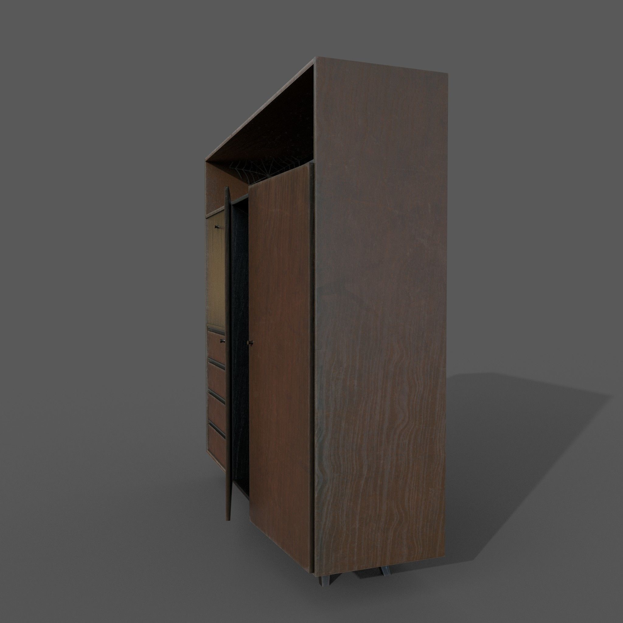 Old dirt closet Low-poly 3D model_3