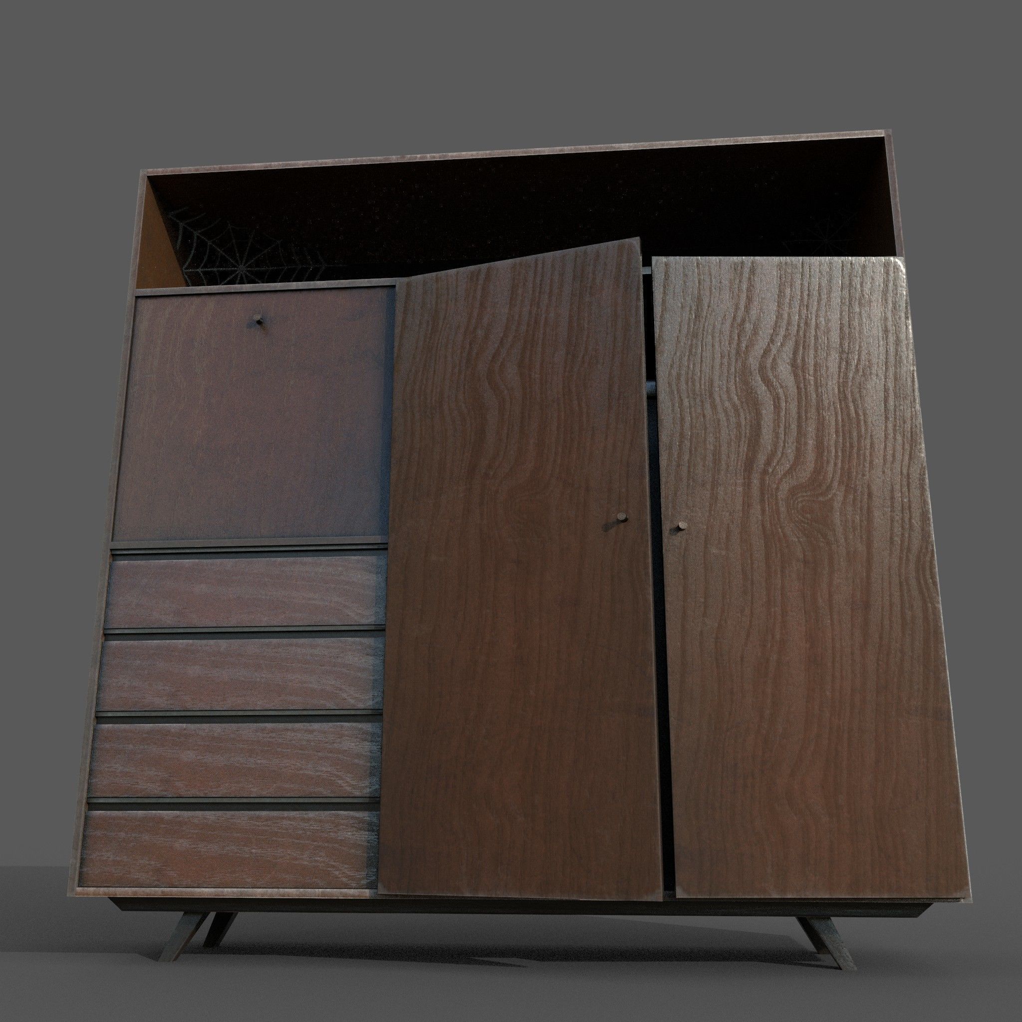 Old dirt closet Low-poly 3D model_6