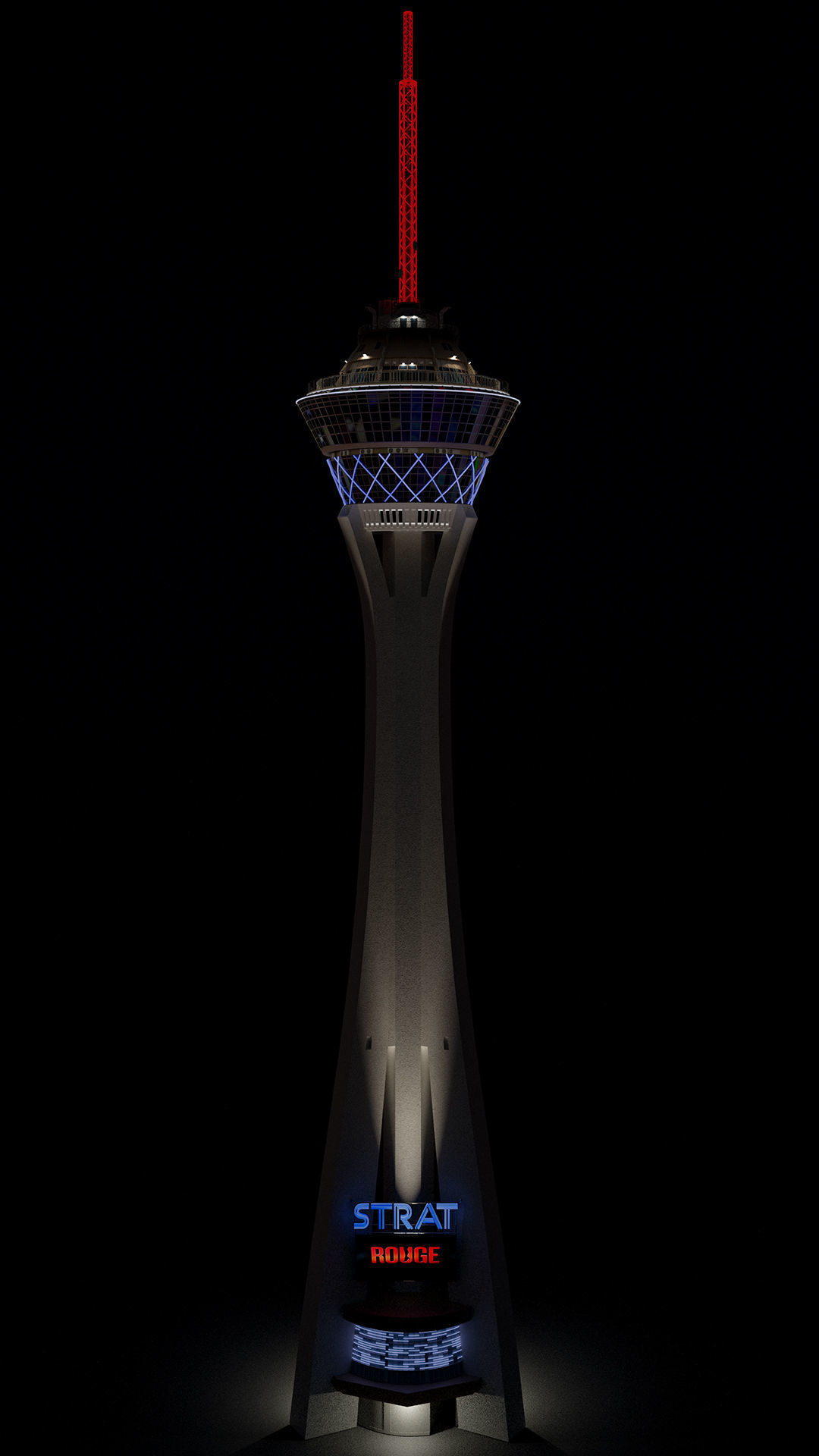 Stratosphere Tower  3D model_5