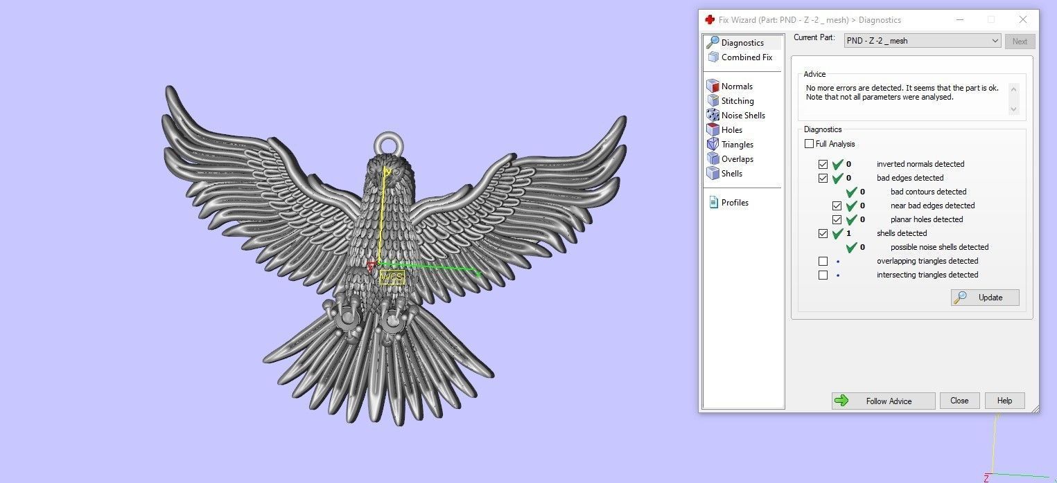 Eagle Pendant 3D print model_24