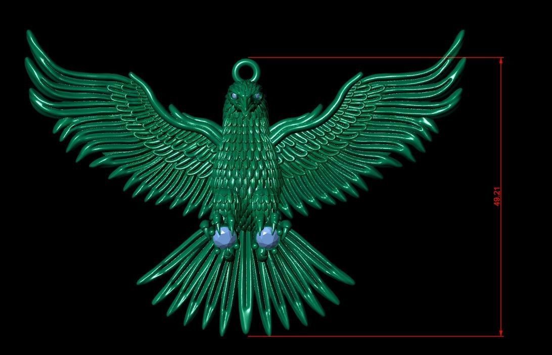 Eagle Pendant 3D print model_11