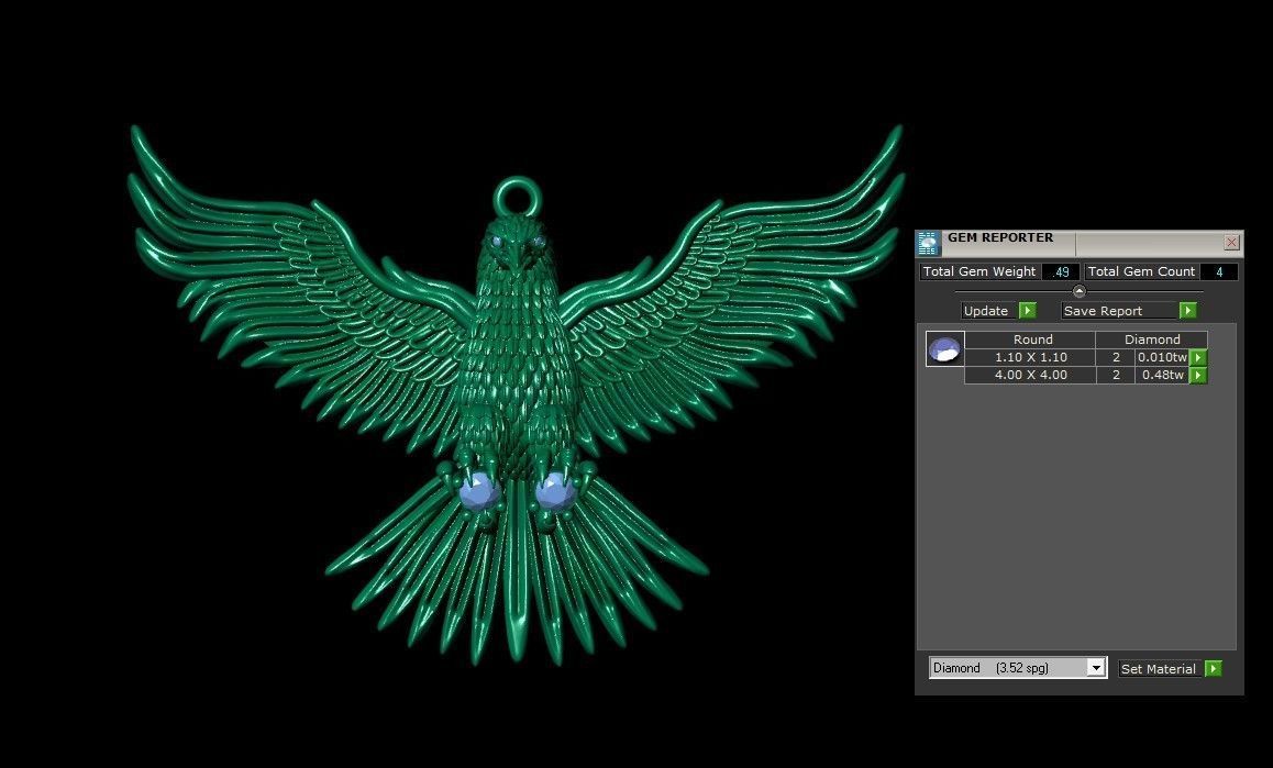 Eagle Pendant 3D print model_21