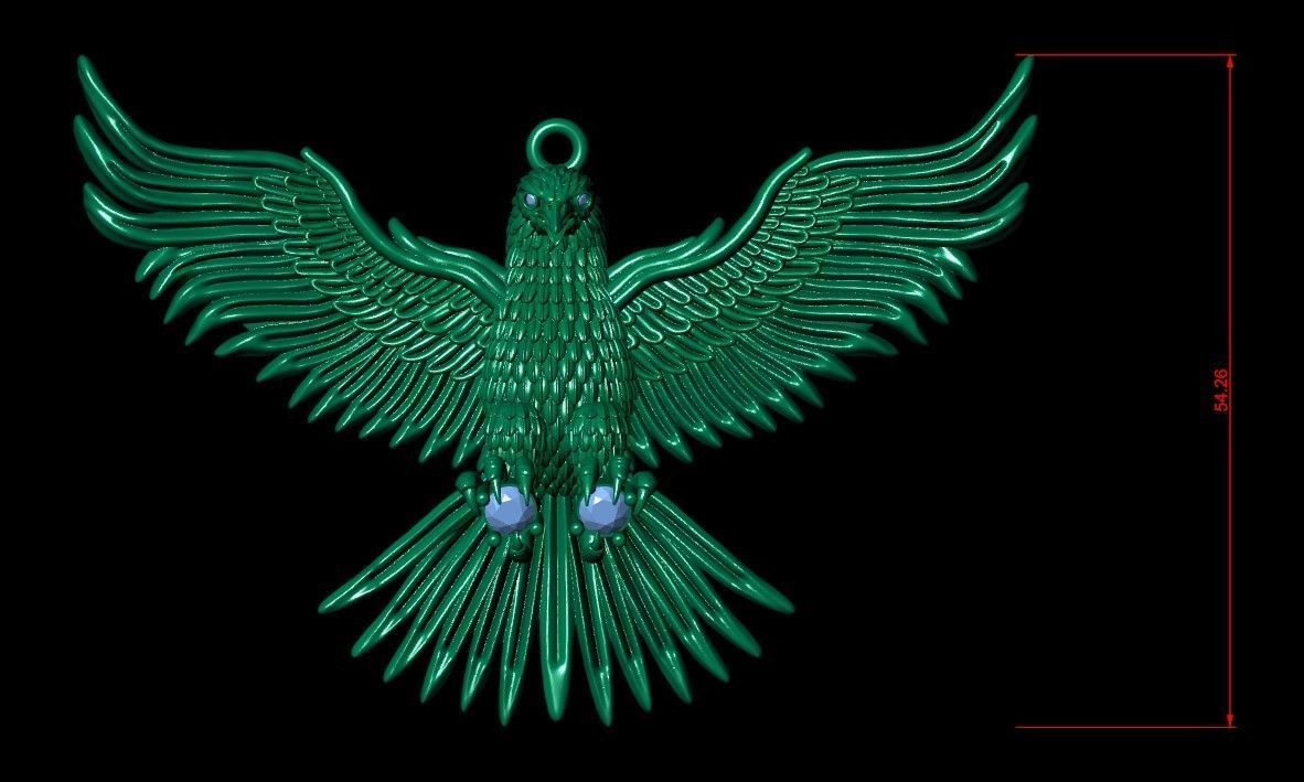 Eagle Pendant 3D print model_12