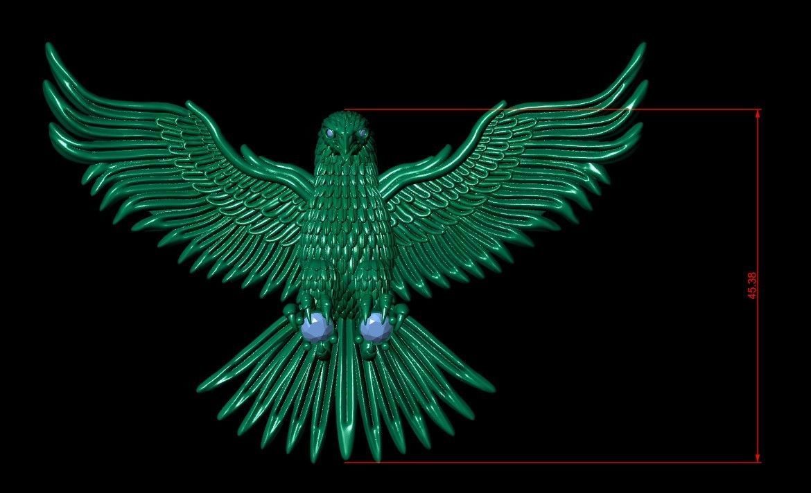 Eagle Pendant 3D print model_9