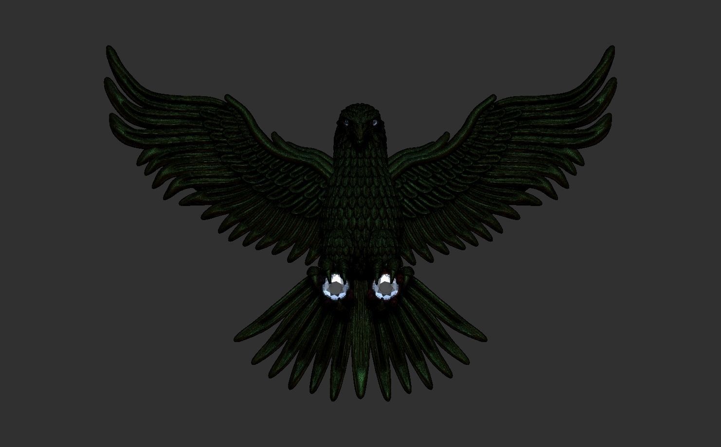 Eagle Pendant 3D print model_25