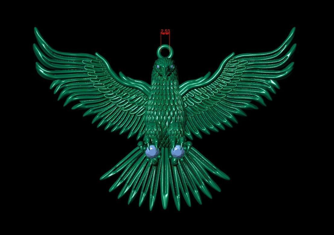 Eagle Pendant 3D print model_13
