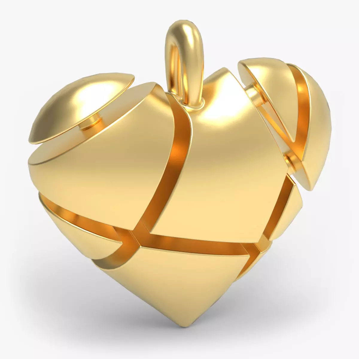 Broken Heart Pendant 3D print model_0