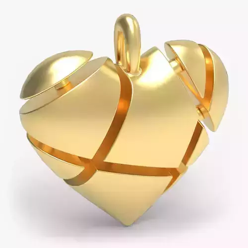 Broken Heart Pendant 3D print model