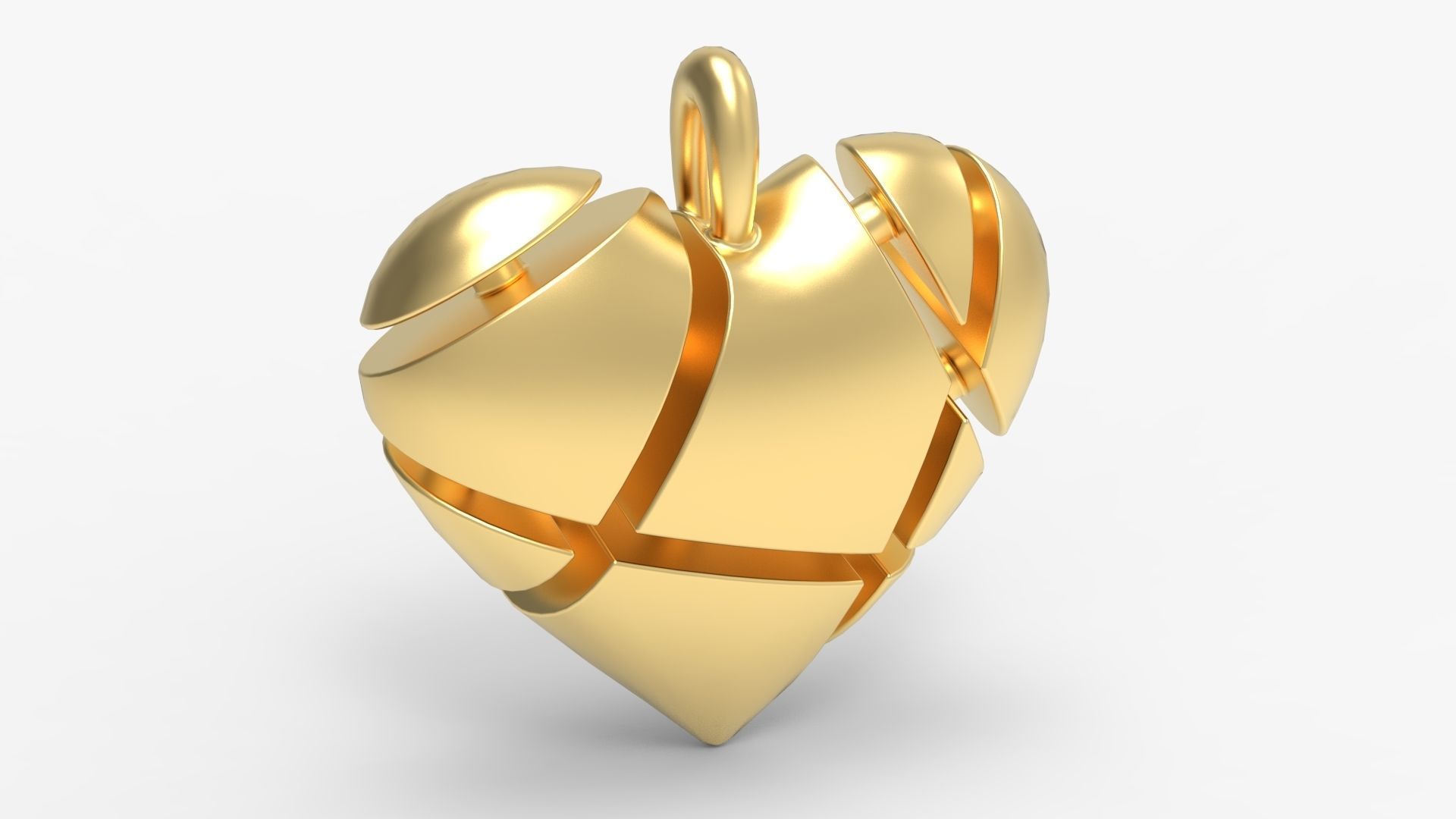 Broken Heart Pendant 3D print model_3