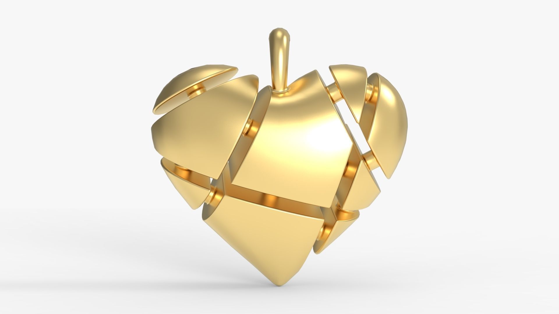 Broken Heart Pendant 3D print model_4
