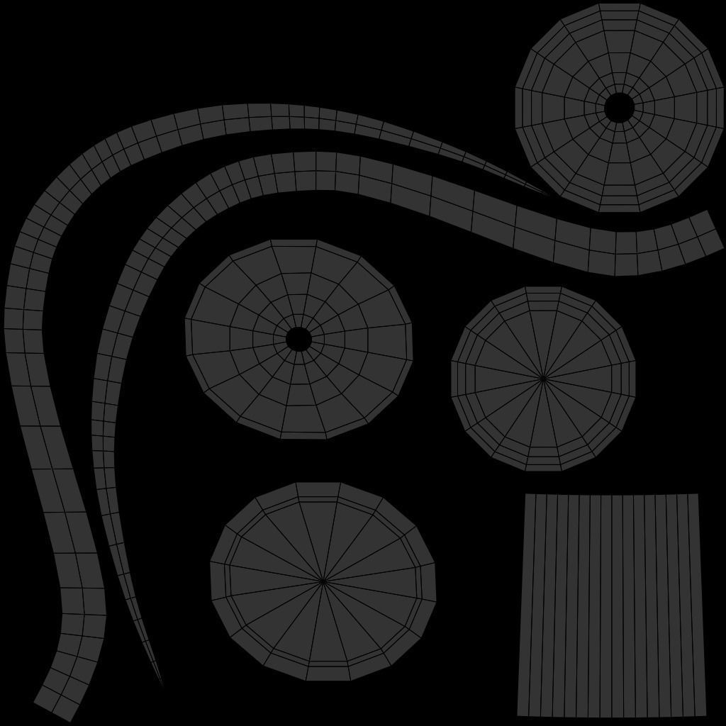 Shotel Low-poly 3D model_7