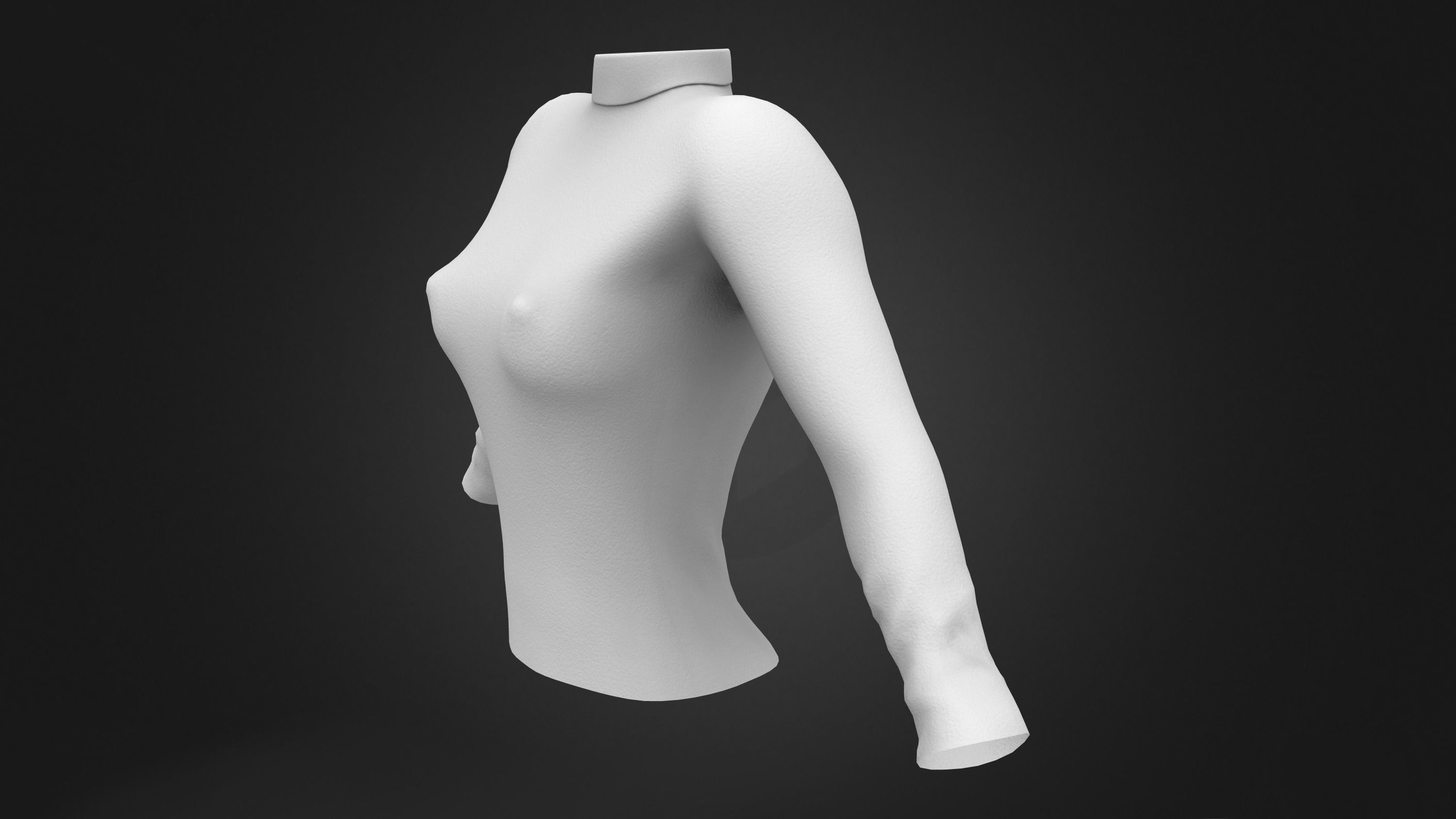 Cute Long Sleeves Striped Winter T-Shirt Low-poly 3D model_8