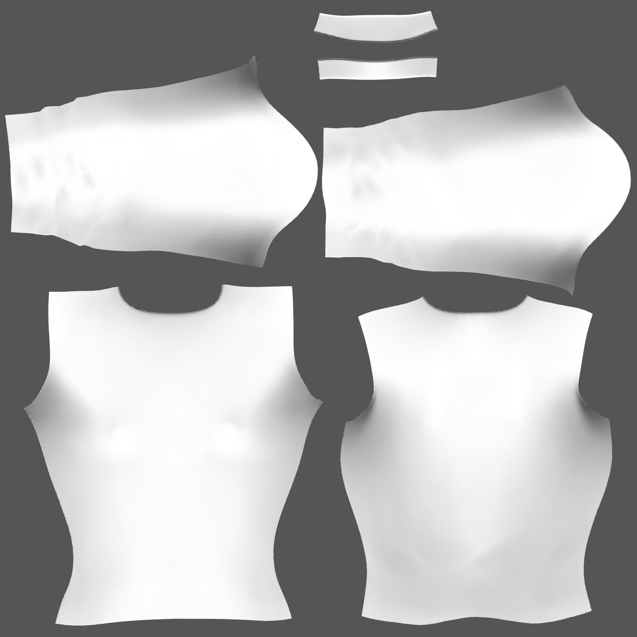 Cute Long Sleeves Striped Winter T-Shirt Low-poly 3D model_12