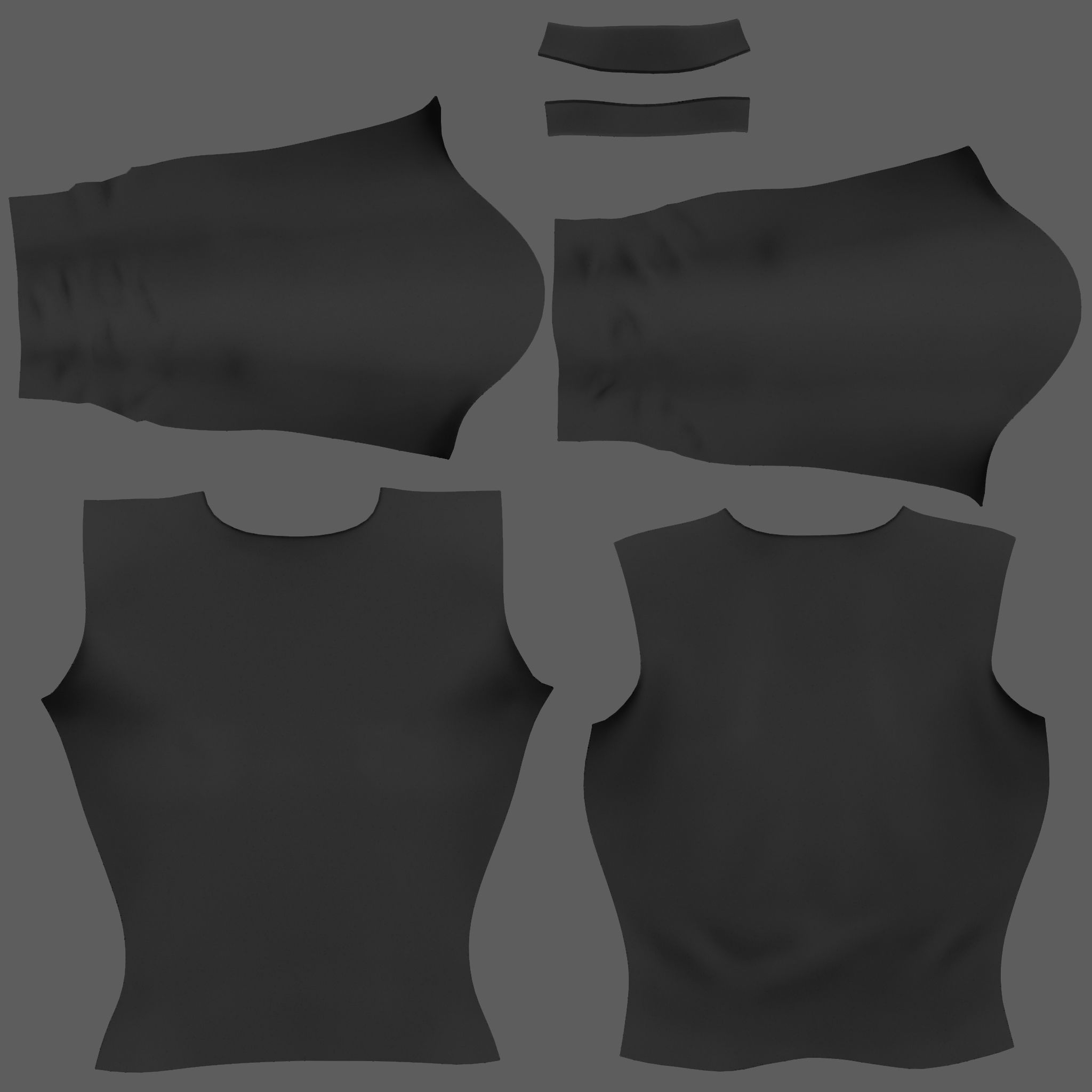 Cute Long Sleeves Striped Winter T-Shirt Low-poly 3D model_11