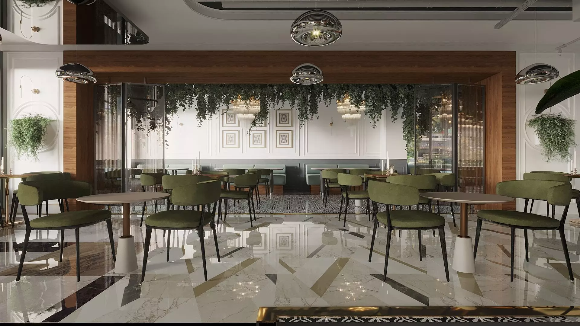 Restaurant And Out Door Caffe  Low-poly 3D model_0