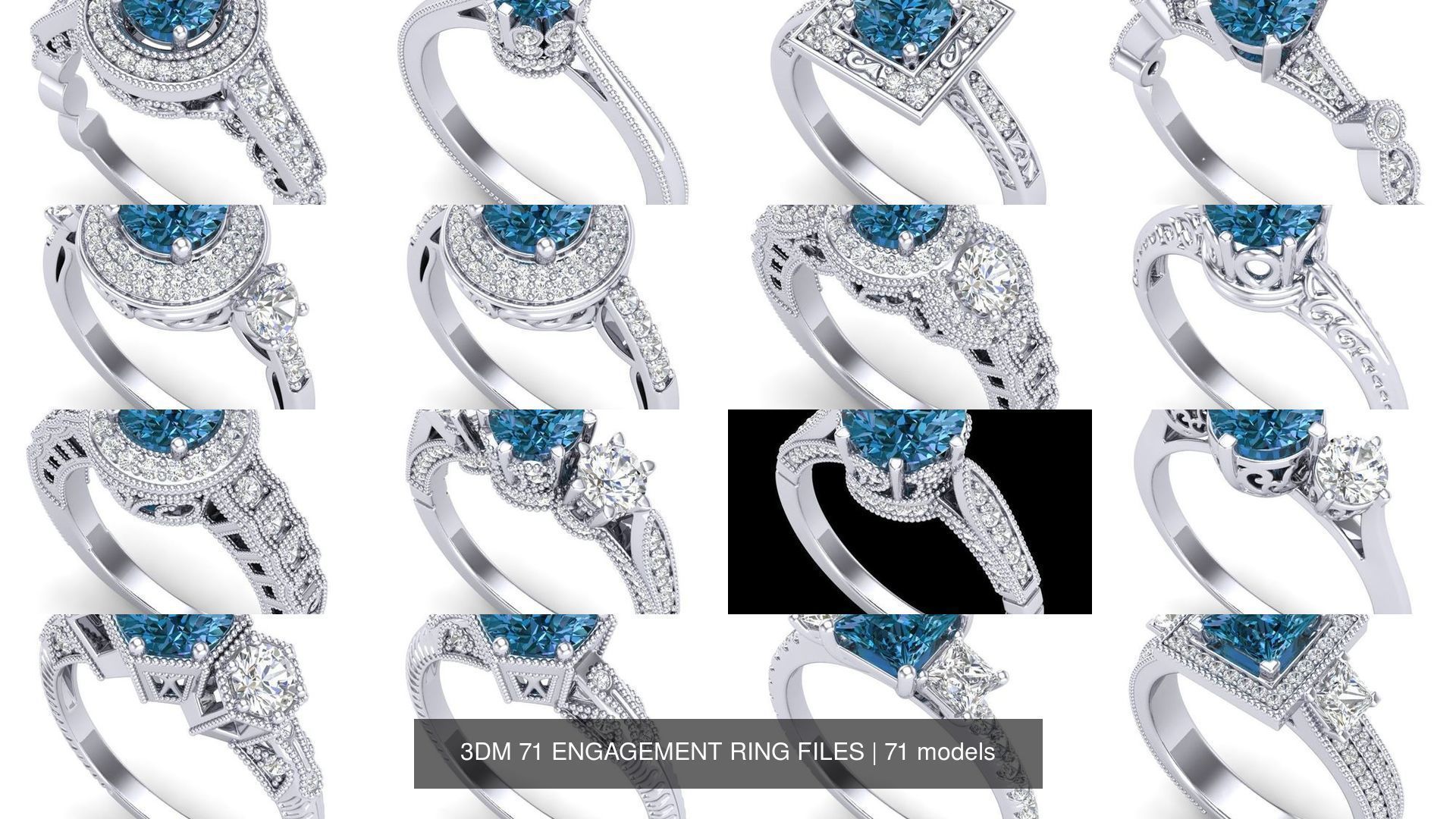 3DM 71 ENGAGEMENT RING FILES 3D Model Collection_4