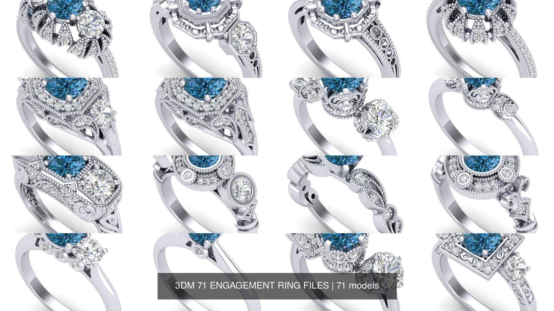 3DM 71 ENGAGEMENT RING FILES 3D Model Collection_2