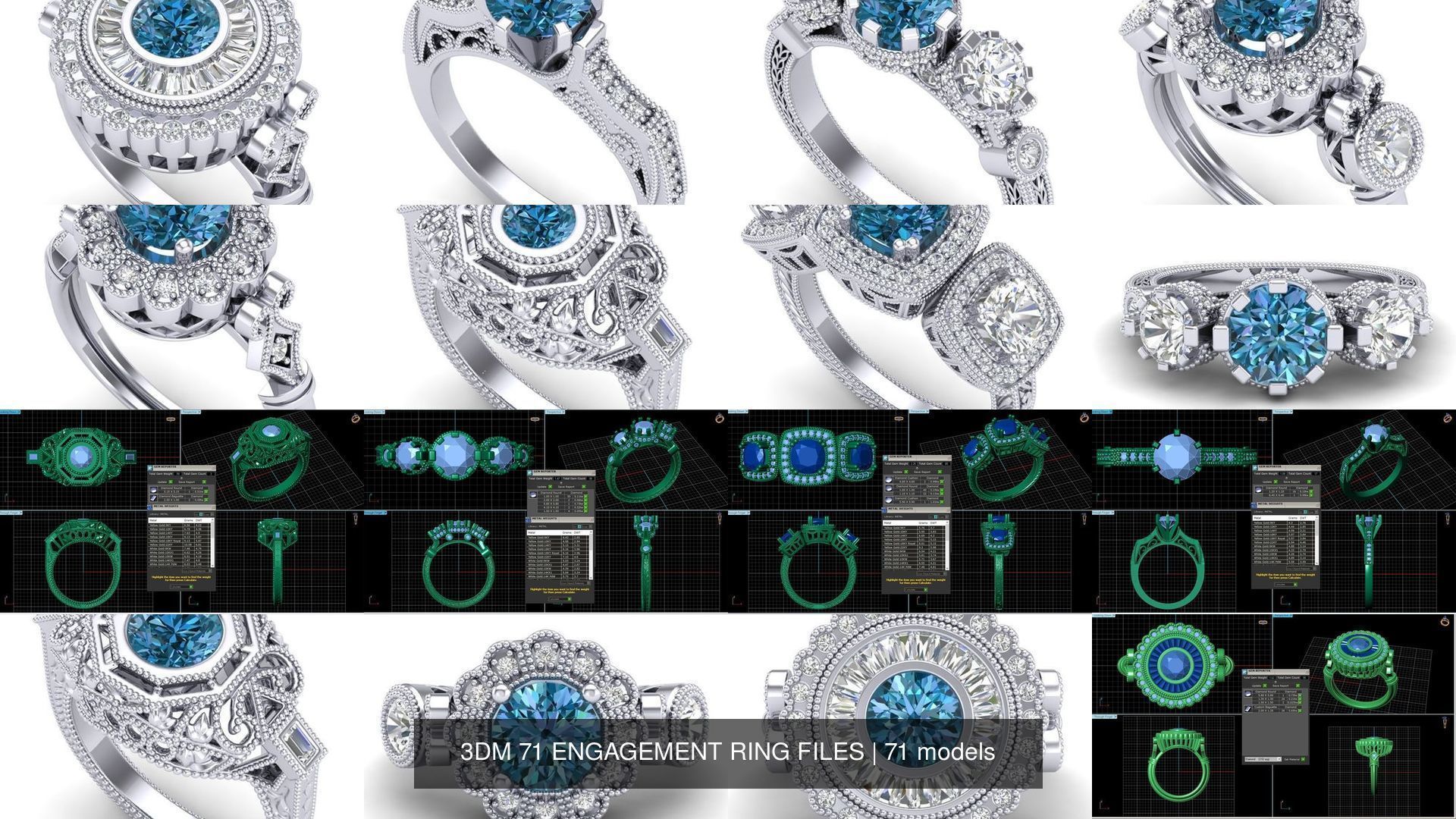 3DM 71 ENGAGEMENT RING FILES 3D Model Collection_8
